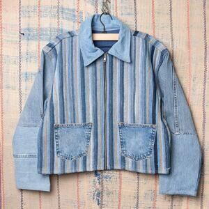 Custom upcycled cropped jacket reworked